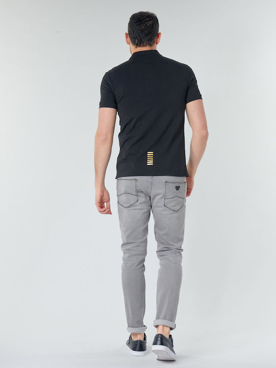 Emporio Armani Ανδρικό T-shirt Polo Μαύρο
