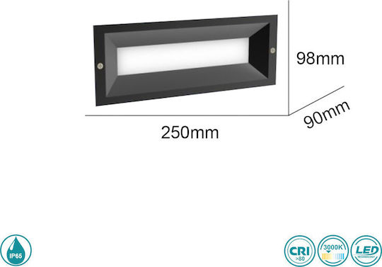 Sun Light Wall-Mounted Outdoor Ceiling Light LED IP65 12.5W 9.8x25εκ.