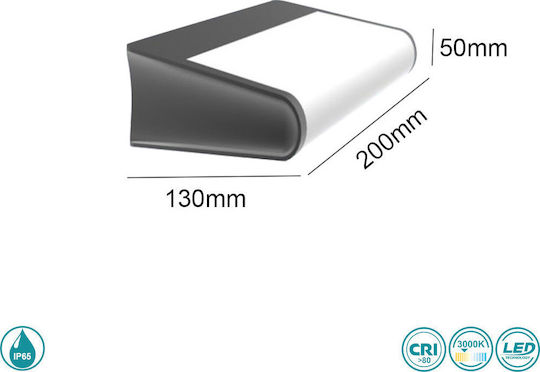Sun Light Επιτοίχια Εξωτερική Πλαφονιέρα LED IP65 13W 20x5.2εκ.