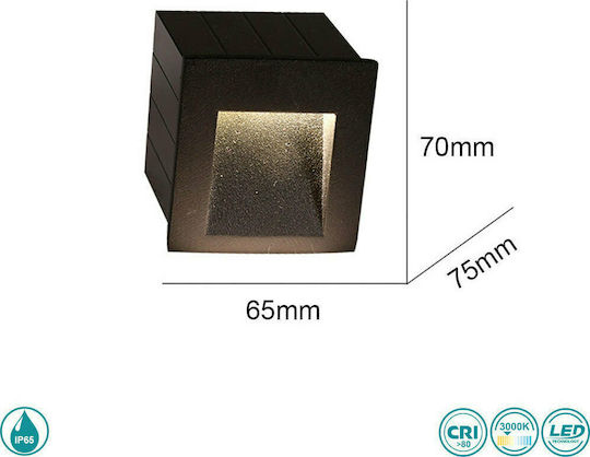 Sun Light Wall-Mounted Outdoor Ceiling Light LED IP65 3W 6.5x7εκ.