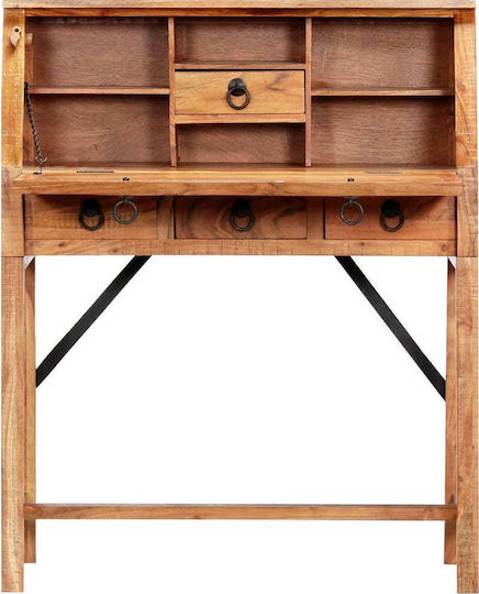 Secretar De Birou Din Lemn Masiv Bej 107x40x90cm