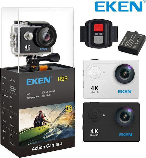Eken H9R Action 4K Ultra HD Camera Waterpoof with Case Wi-Fi Connected with Display 2" White