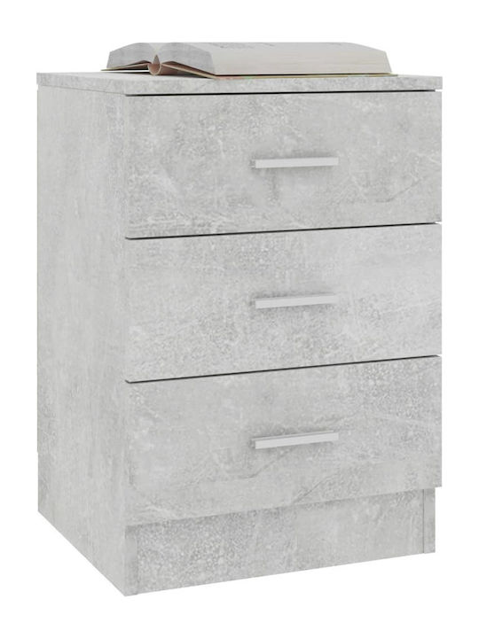 Κομοδίνο Ξύλινο Γκρι Σκυροδέματος 38x35x56cm