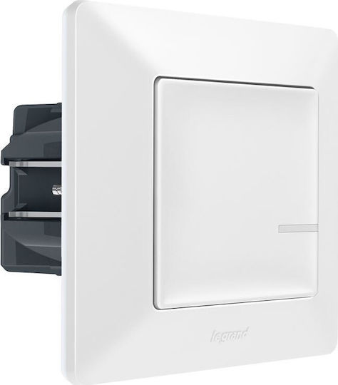Valena Life Netatmo Recessed Electrical Wall Switch With Dimmer Capability Wi-Fi One-Way With White Frame 752184