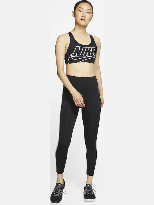 Dri-Fit Swoosh Γυναικείο Αθλητικό Μπουστάκι Μαύρο