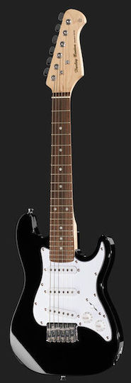 Harley Benton ST-Junior BK Bundle 1 Set Chitară Electrică Stratocaster cu SSS Configurație Doze Standard cu Husă