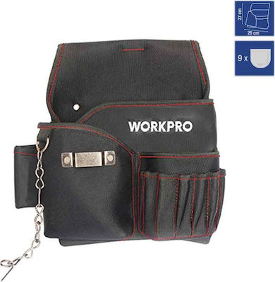 WorkPro Fabric Tool Belt Case with 9 Compartments