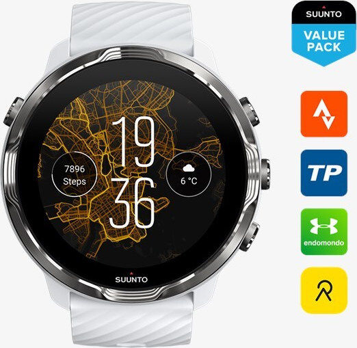 Suunto 7 50мм Водоустойчив Смартчасовник с Пулсомер (White Burgundy)
