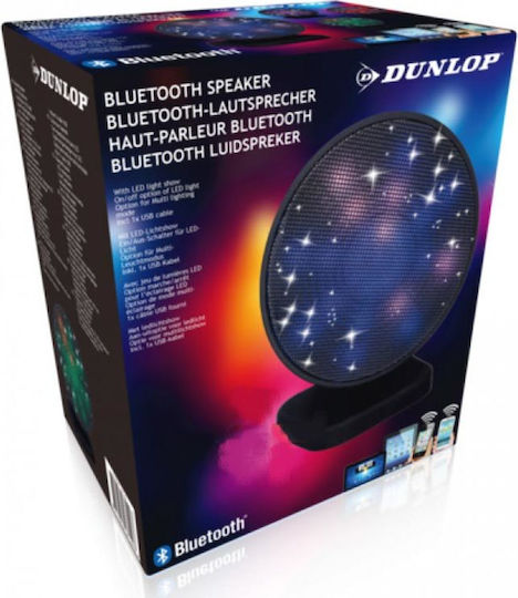 Dunlop 07149 Bluetooth-Lautsprecher 3W mit Akkulaufzeit bis zu 2 Stunden Schwarz