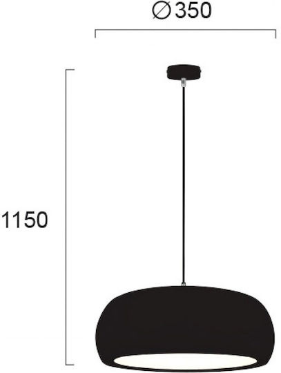 Viokef Sali Pendant Light Black 35x120cm