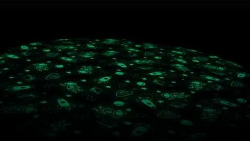 Play&go Space Glow In The Dark Activity Mat White 140x140cm