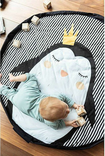 Play&go Penguin Детски Килими Черен 120x120см