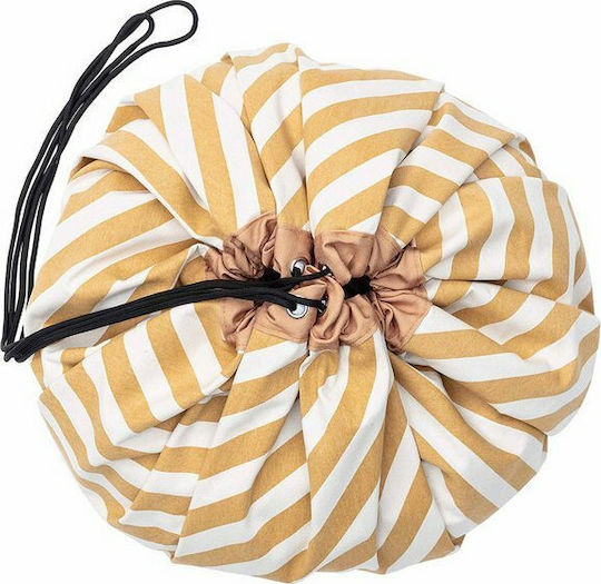 Play&go Kinder Spielmatte aus Stoff Stripes Gelb 140x140cm 1Stück
