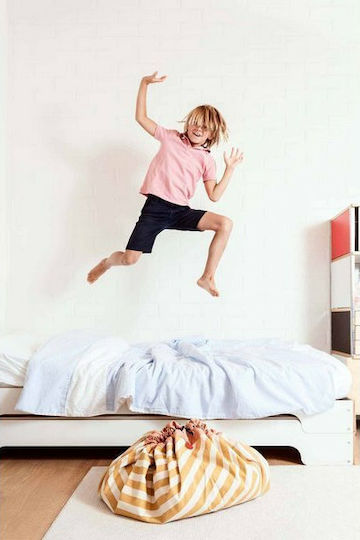 Play&go Kinder Spielmatte aus Stoff Stripes Gelb 140x140cm 1Stück