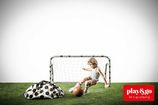 Play&go Saltea de Joacă pentru Copii din Țesătură Football Negru 1buc