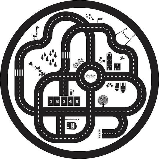 Play&go Roadmap Детски Килими Черен 140x140см