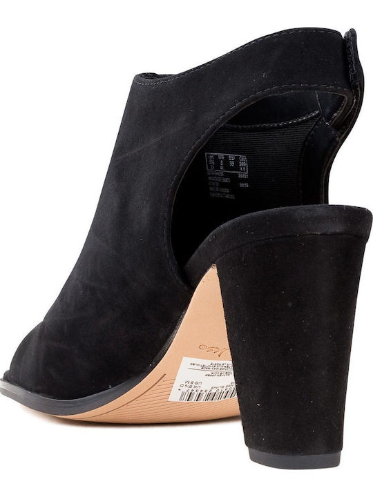 Kaylin85 Sling Suede Πέδιλα Ανατομικά Μαύρα