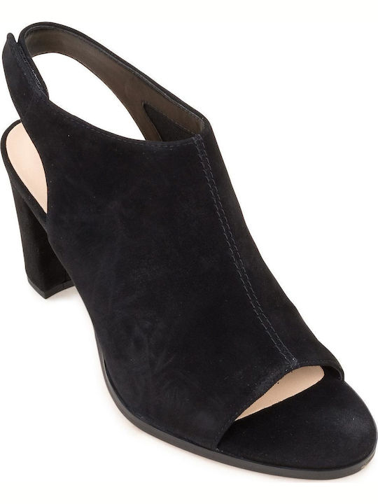 Kaylin85 Sling Suede Πέδιλα Ανατομικά Μαύρα