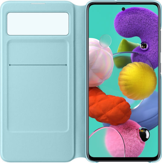 Samsung S View Калъф Портфейл Изкуствена Кожа Черен Galaxy A51