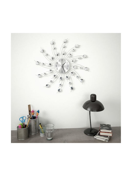 vidaXL Wall Clock Metallic Silver Ø50cm