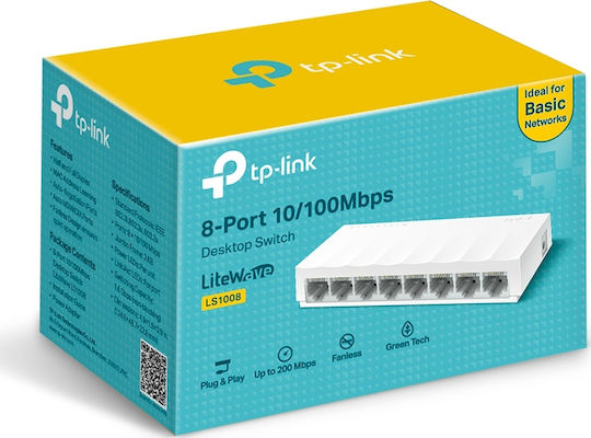 TP-LINK LS1008 v1 Unmanaged L2 Switch με 8 Θύρες Ethernet