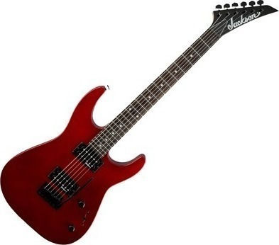 Jackson JS11 Elektrische Gitarre mit Form Dinky und HH Pickup-Anordnung Metallic Red mit Hülle