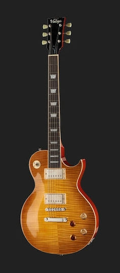 Vintage V100 ReIssued Electric Guitar Single cut with HH Pickup Configuration Lemon Drop