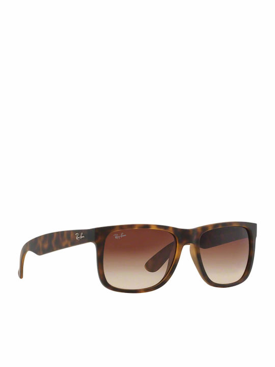 Ray Ban Justin Unisex Sunglasses with Brown Tartaruga Plastic Frame and Brown Gradient Mirror Lens RB4165 710/13