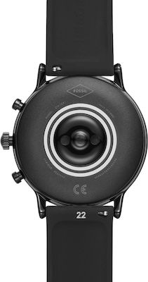 Fossil Carlyle HR Неръждаема стомана 44мм Смартчасовник с Пулсомер (Черен)