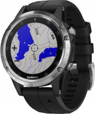 Garmin Fenix 5 Plus Edelstahl 47mm Wasserdicht Smartwatch mit Pulsmesser (Silber)