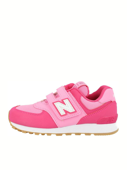 574 Youth Kids Sneakers with Scratch Pink
