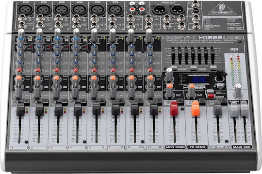Behringer X-1222 USB Αναλογική Κονσόλα 12 Καναλιών με Phantom Power & 6 Εισόδους XLR