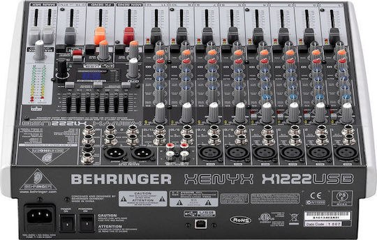 Behringer X-1222 USB Αναλογική Κονσόλα 12 Καναλιών με Phantom Power & 6 Εισόδους XLR