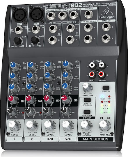 Behringer Xenyx-802 Αναλογική Κονσόλα 8 Καναλιών με Phantom Power & 2 Εισόδους XLR