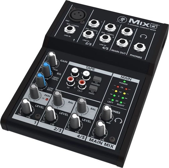 Mackie Mix5 Consolă Analogică 5 Canale cu Putere fantomă & 1 Intrare XLR