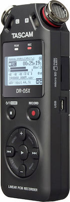 Tascam DR-05X Stereo Battery Powered Portable Audio Digital Recorder with Memory Card and USB Power Supply for 17 Hours Recording