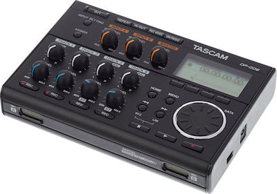 Tascam DP-006 Multichannel Battery Powered/Electric Portable Audio Digital Recorder with Memory Card for 8 Hours Recording