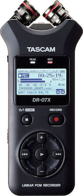 Tascam DR-07X Stereo Battery Powered Portable Audio Digital Recorder with Memory Card and USB Power Supply for 17 Hours Recording