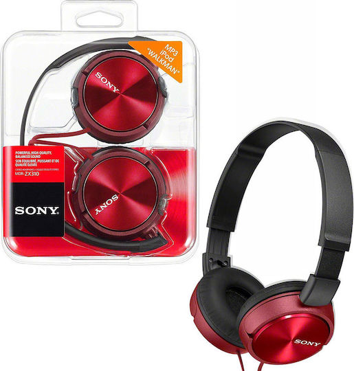 Sony MDR-ZX310 Wired On Ear Headphones Red