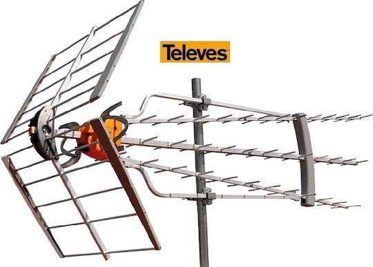 Televes DAT Boss LR UHF(C21-60) G47 dBi 149740 Outdoor TV Antenna (Does not Require Power Supply) Silver