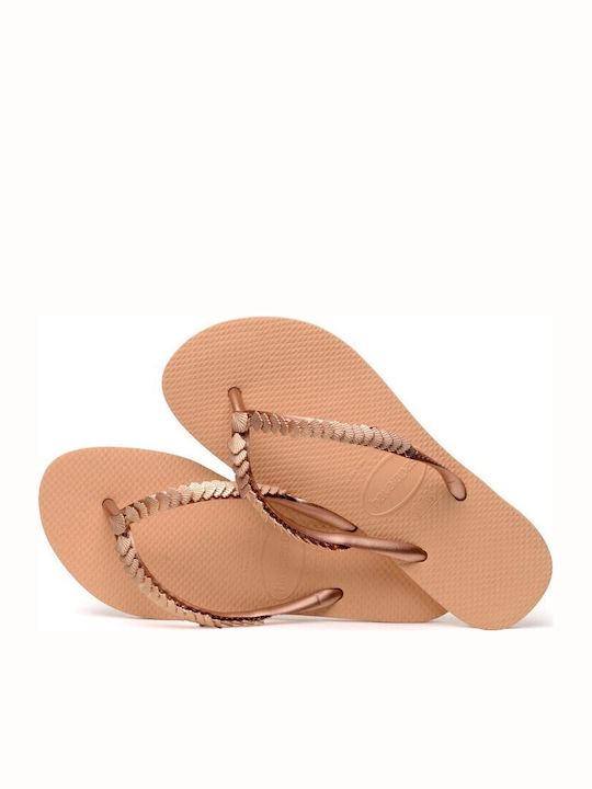Παιδικές Σαγιονάρες Flip Flops Χρυσές Slim Shell Mesh