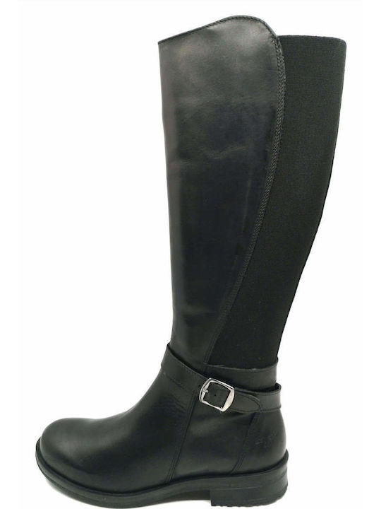 Leather Women's Boots with Rubber Black