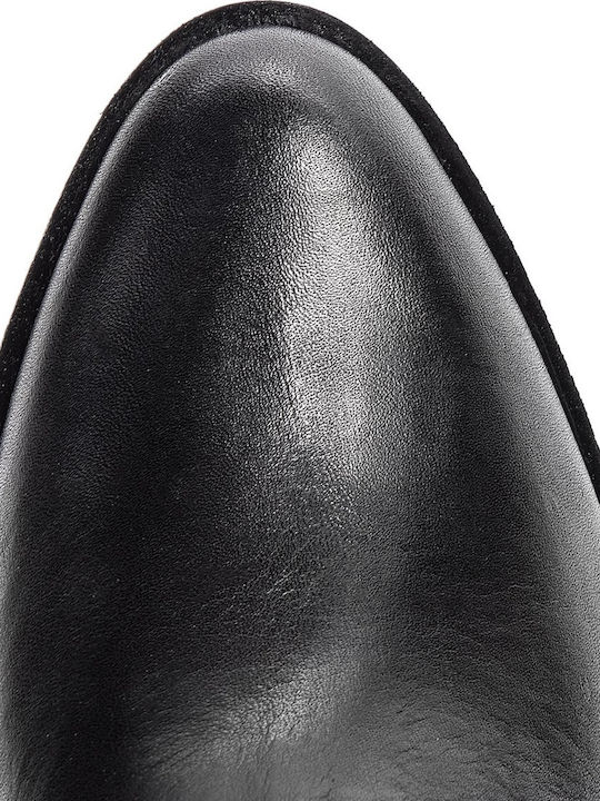 Poise Freya Leather Women's Ankle Boots with Medium Heel Black