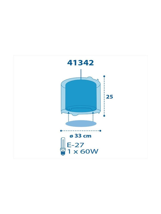 Ango Kids Plastic Single Ceiling Light E27 Planets Blue 23W