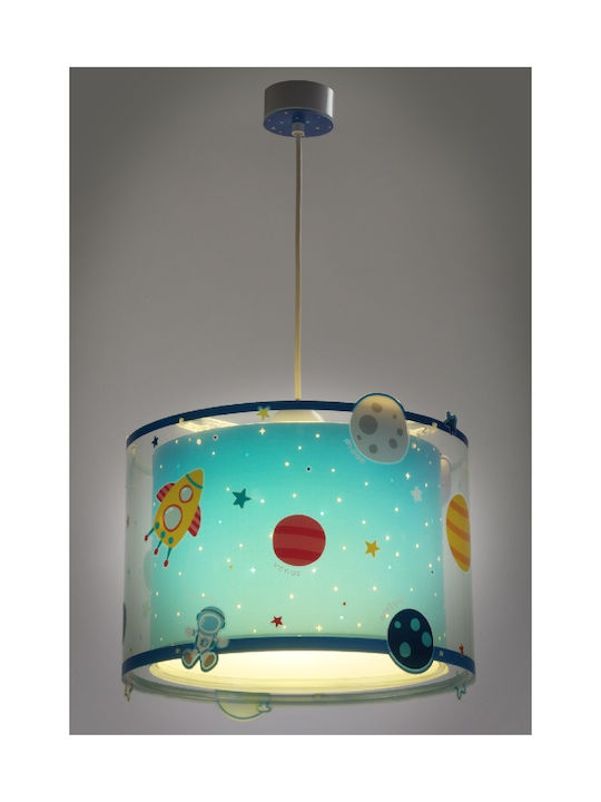 Ango Kids Plastic Single Ceiling Light E27 Planets Blue 23W