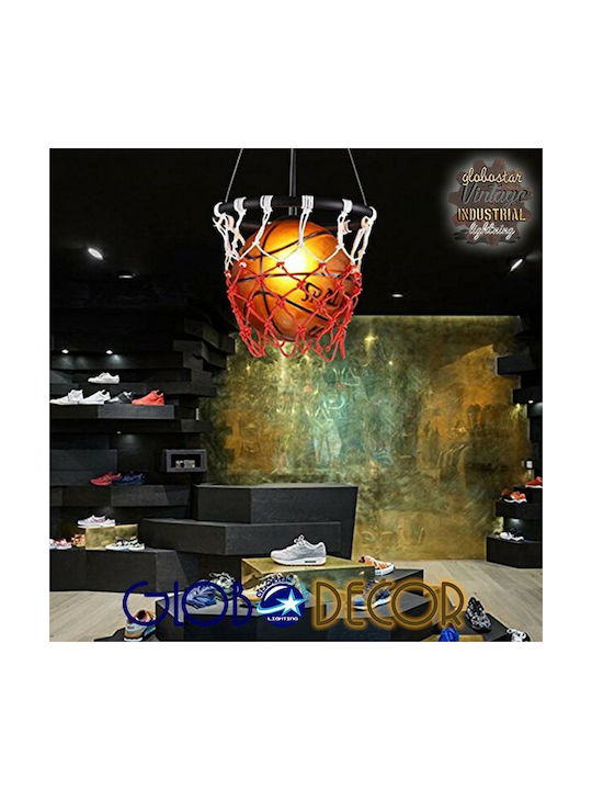 GloboStar Kids Metallic Single Ceiling Light E27 Spalding NBA Multicolour 32x58cm