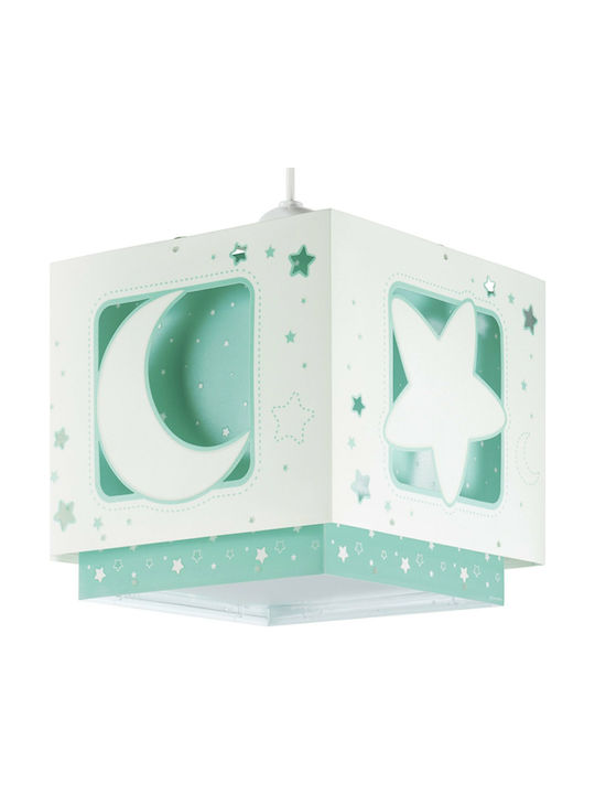 Ango Kids Plastic Single Ceiling Light E27 Moon Green 23W 25cm