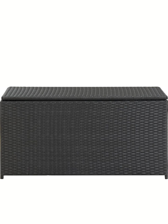 vidaXL Cutie de depozitare pentru exterior Rattan Negru L100xW50xH50buc