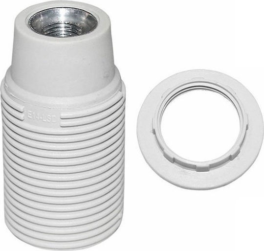 Adeleq Socket Extension for Socket E14 in White color Set 1pcs 16-01010