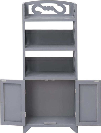 vidaXL Floor Bathroom Column Cabinet L46xD24xH116cm Gray